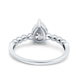 Pear Teardrop Natural Stone Solitaire Ring
