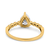 Pear Teardrop Natural Stone Solitaire Ring