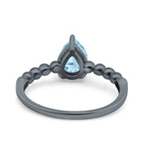 Pear Teardrop Natural Stone Solitaire Ring