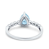 Pear Teardrop Natural Stone Solitaire Ring