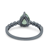 Pear Teardrop Natural Stone Solitaire Ring