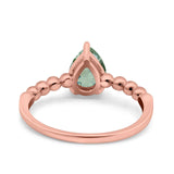 Pear Teardrop Natural Stone Solitaire Ring