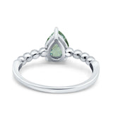 Pear Teardrop Natural Stone Solitaire Ring
