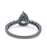Pear Teardrop Natural Stone Solitaire Ring
