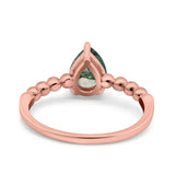 Pear Teardrop Natural Stone Solitaire Ring