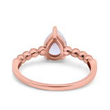 Pear Teardrop Natural Stone Solitaire Ring