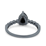 Pear Teardrop Natural Stone Solitaire Ring