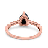 Pear Teardrop Natural Stone Solitaire Ring