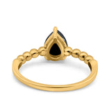Pear Teardrop Natural Stone Solitaire Ring