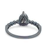 Pear Teardrop Natural Stone Solitaire Ring