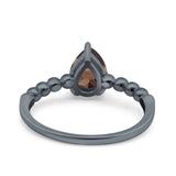Pear Teardrop Natural Stone Solitaire Ring