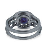 Two Piece Round Natural Stone Ring