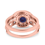 Two Piece Round Natural Stone Ring
