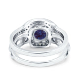 Two Piece Round Natural Stone Ring