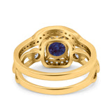 Two Piece Round Natural Stone Ring