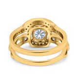 Two Piece Round Natural Stone Ring