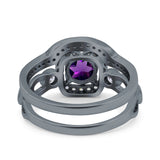 Two Piece Round Natural Stone Ring