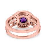 Two Piece Round Natural Stone Ring
