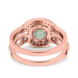 Two Piece Round Natural Stone Ring