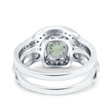 Two Piece Round Natural Stone Ring