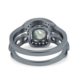 Two Piece Round Natural Stone Ring