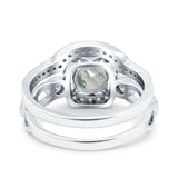 Two Piece Round Natural Stone Ring