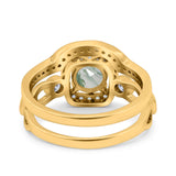 Two Piece Round Natural Stone Ring