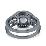 Two Piece Round Natural Stone Ring