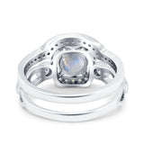 Two Piece Round Natural Stone Ring