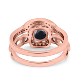 Two Piece Round Natural Stone Ring