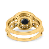 Two Piece Round Natural Stone Ring