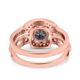 Two Piece Round Natural Stone Ring