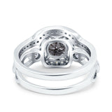 Two Piece Round Natural Stone Ring