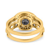 Two Piece Round Natural Stone Ring
