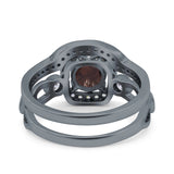 Two Piece Round Natural Stone Ring