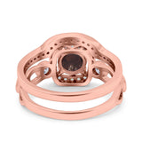 Two Piece Round Natural Stone Ring