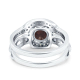 Two Piece Round Natural Stone Ring