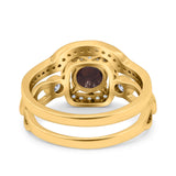 Two Piece Round Natural Stone Ring