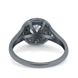 Art Deco Round Natural Stone Floral Ring