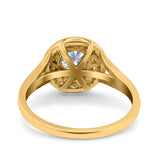 Art Deco Round Natural Stone Floral Ring