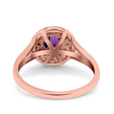 Art Deco Round Natural Stone Floral Ring