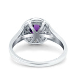 Art Deco Round Natural Stone Floral Ring