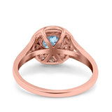 Art Deco Round Natural Stone Floral Ring