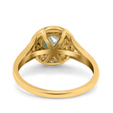 Art Deco Round Natural Stone Floral Ring