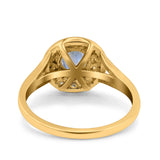 Art Deco Round Natural Stone Floral Ring