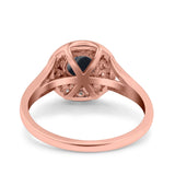 Art Deco Round Natural Stone Floral Ring