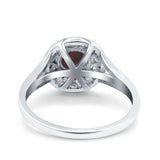 Art Deco Round Natural Stone Floral Ring