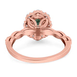Oval Natural Stone Floral Halo Ring