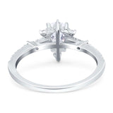 Pear Teardrop Natural Stone Cluster Ring