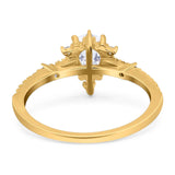 Pear Teardrop Natural Stone Cluster Ring